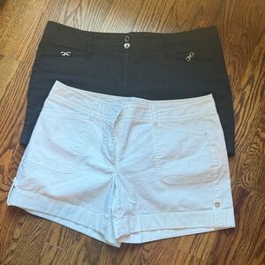 Women's Black and White Shorts pair. Size 12